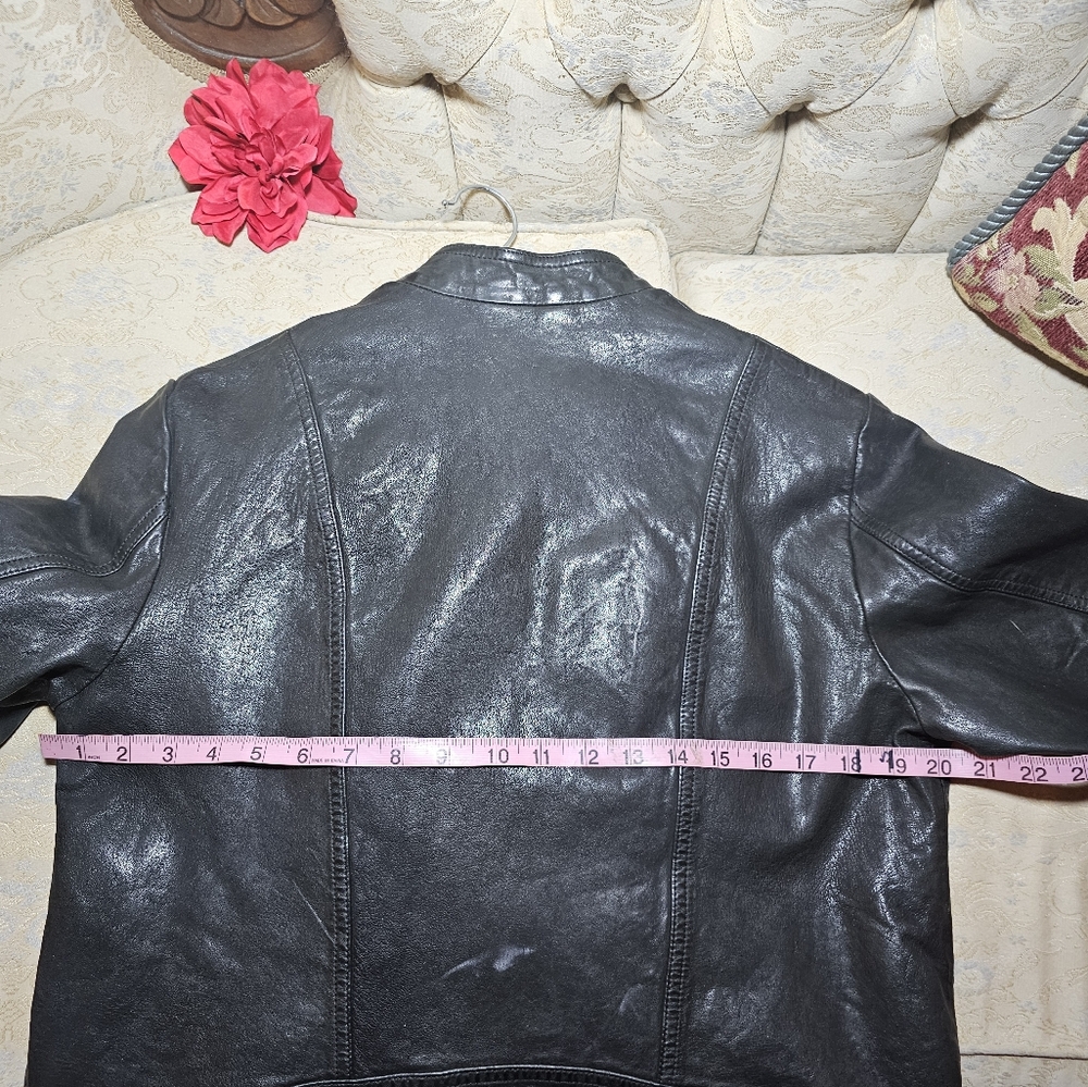 Ralph Lauren Black Leather Motorcycle Jacket - Picture 9 of 9